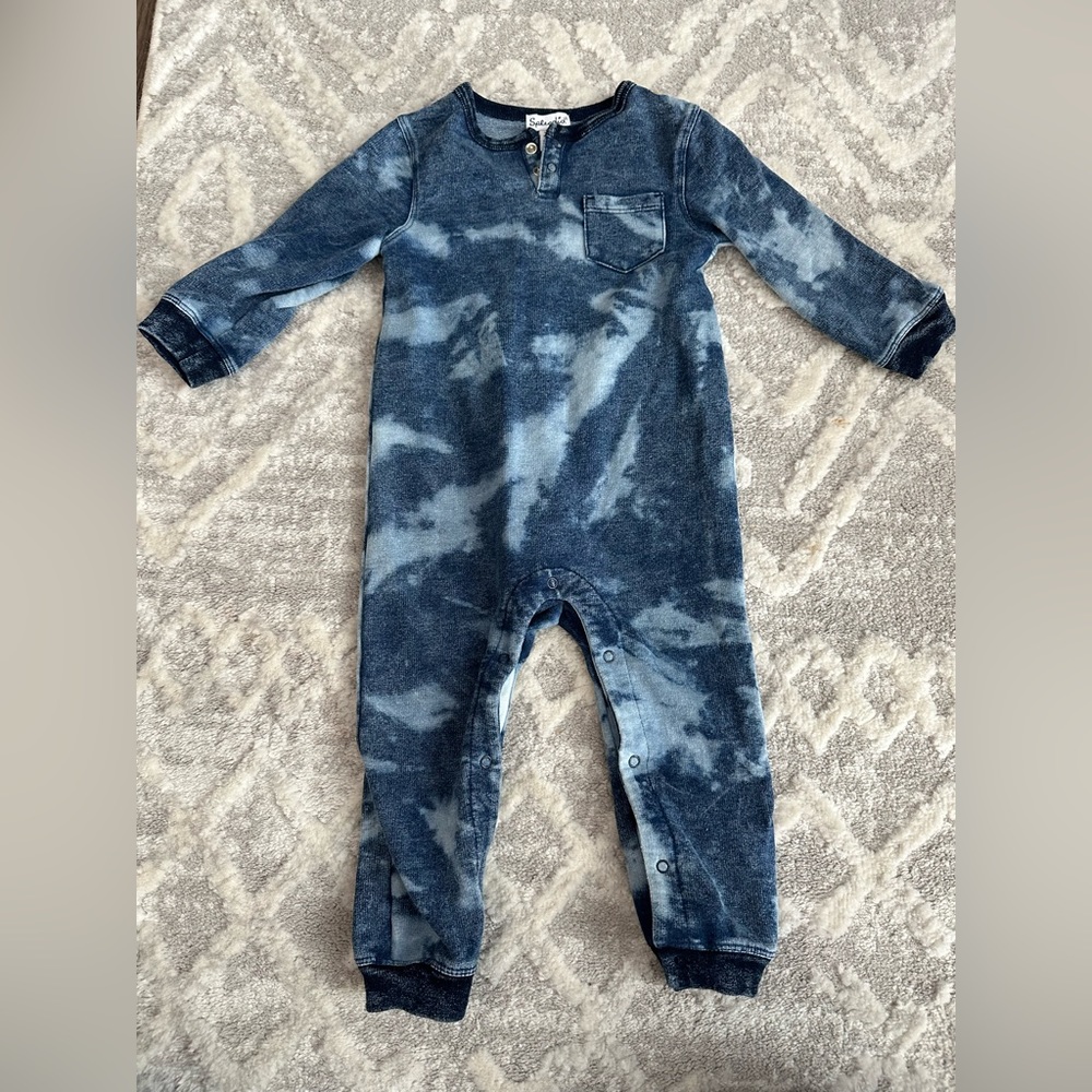 Like New Splendid baby Boy 6-9 months jean wash cotton one piece